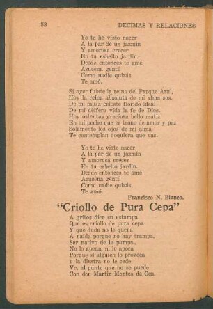 "Criollo de Pura Cepa"