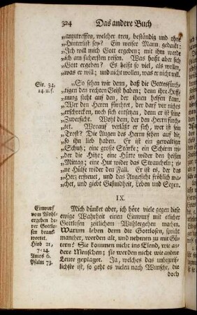 IX. Einwurf vom Wohlergehen der Gottlosen beantwortet.