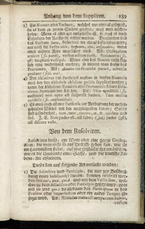 Von dem Resolviren.