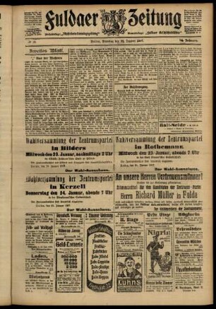 Zweite Ausgabe vom Dienstag, den 22. Januar 1907.