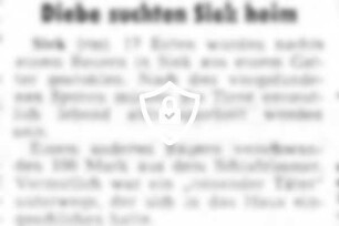 Diebe suchten Siek heim