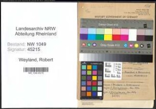 Entnazifizierung Robert Weyland , geb. 10.12.1902 (Lehrer)