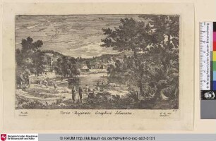[Titelblatt; Title, town at a river wit a towing-vessel]