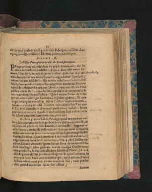 Caput X. Defectio Pelargi in articulo de Praedestinatione.