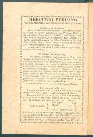 "Mercurio Peruano" - [Pie de imprenta]