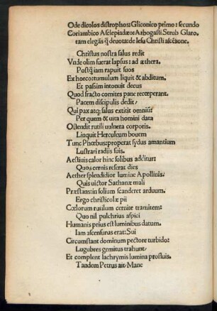 Ode dicolos distrophos ... de Iesu Christi ascensione.