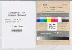 Entnazifizierung Josef Inhoven, geb. 26.10.1899 (Prokurist)