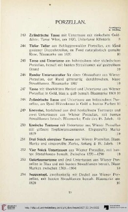 Porzellan (Nr. 243-326)