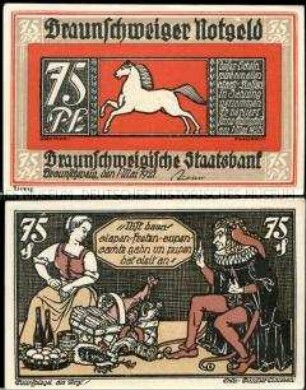 Braunschweig, Notgeldserie Eulenspiegel, 75 Pfennig
