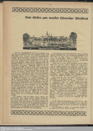 Vom ältesten zum neuesten Chemnitzer Adreßbuch