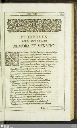 Prodromus Libri Duodecimi Nemora Et Venatio