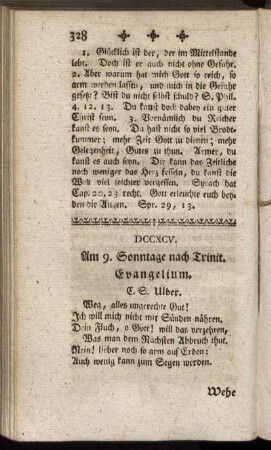 DCCXCV. Am 9. Sonntage nach Trinit. Evangelium.