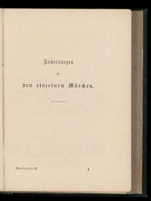 Anmerkungen zu den einzelnen Märchen.