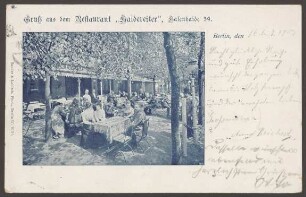 Ansichtskarte Gartenbereich "Restaurant Haidenreiter", Hasenheide 59