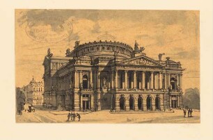 Theater-Entwürfe: Theater: Perspektivische Ansicht, (auf einem Blatt mit Inv.Nr. 2142)