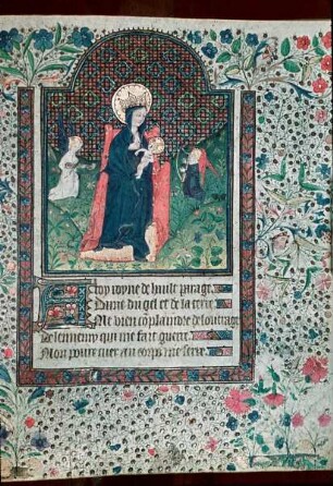 Stundenbuch der Anne von Bretagne — Thronenden Muttergottes, Folio 1 recto