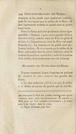 Du nombre des Parties dans les Fleurs.