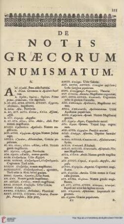 De Notis Graecorum Numismatum