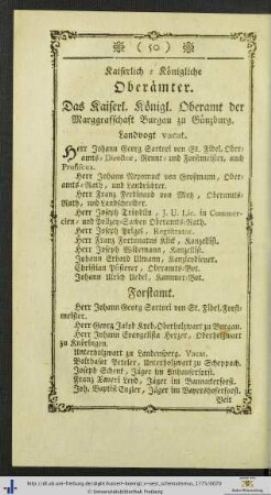 Kaiserlich-Königliche Oberämter.