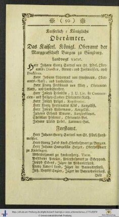 Kaiserlich-Königliche Oberämter.