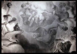 Klosterkirche; Deckenbild vor der Restaurierung, Apostel, Teilaufnahme