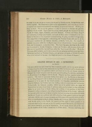 Greater Britian In 1913: A Retrospect.