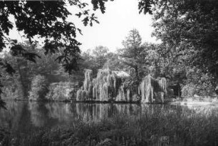 Lindenau. Blick vom Kalmusteich zum Mühlengrundstück am Schloßpark