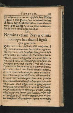 XII. Nomina etiam Naves olim hodieque habebant a signis quae gerebant.