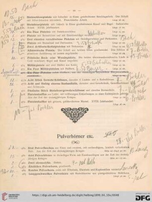 Pulverhörner etc. (Nr. 480-498)