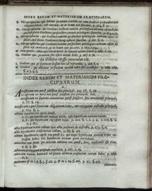 Index Rerum Et Materiarum Præcipuarum.