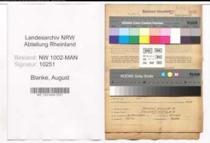Entnazifizierung August Blanke , geb. 25.04.1905 (Angest.)