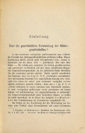 Über die Errichtung der Aktiengesellschaften