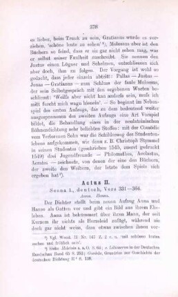 Actus II. Scena 1., deutsch, Vers 331 - 364. Anna. Hanso.