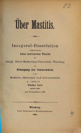 Über Mastitis
