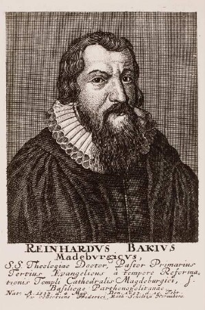 Bildnis des Theologen in Magdeburg Reinhard Bake (Bakius)