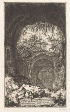 Prospettiva della piscina delle medesime conserve (Ansicht des Wasserbeckens und der Reservoirs), aus der Folge "Antichità d’Albano e di Castel Gandolfo", Tafel XVII.