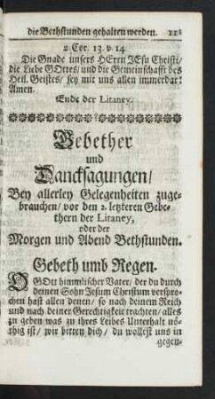 Gebether und Dancksagungen ...