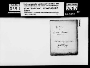 Manuskript 'Kurze Geschichte von Hohenlohe' von F[ranz] C[arl] Eggel