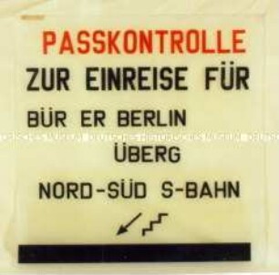 Leuchtkasten "PASSKONTROLLE ..."