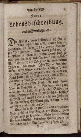 Kurze Lebensbeschreibung.