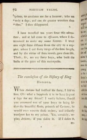 The conclusion of the History of King Hormoz.