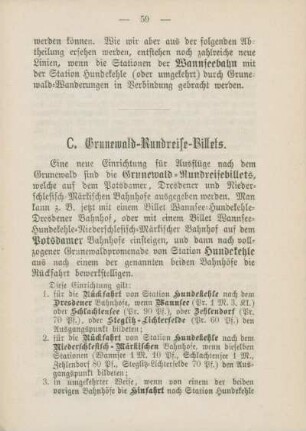 C. Grunewald-Rundreise-Billets
