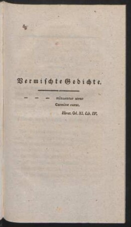 Vermischte Gedichte.