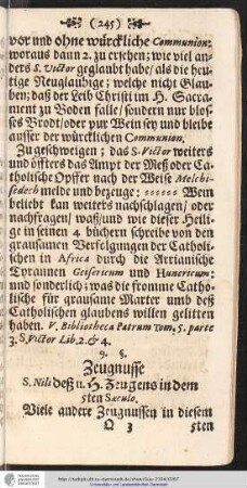 Zeugnusse S. Nili deß u. H. Zeugens in dem 5ten Saeculo.