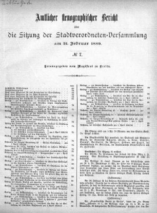 No. 7, 21. Februar 1889