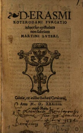 Purgatio adversus Epistolam non sobriam M. Lutheri