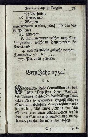 Vom Jahr 1734.