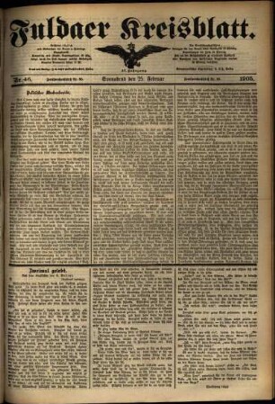 Ausgabe vom Samstag, den 25. Februar 1905.