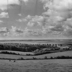 Blick über das Treenetal auf die Landschaft Stapelholm, Schlei- und Eidermündung