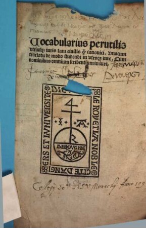 Vocabularius perutilis utriusque iuris tam civilis quam canonici